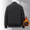 Fashion Rhombic-sewing Design Cotton Coat Winter Warm Thickened Baseball Jacket Casual Solid Color Outwear Clothing For Men – Bild 2