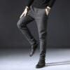 Fleece Lined Sanded Slim-fit Stretch Casual Pants – Bild 6