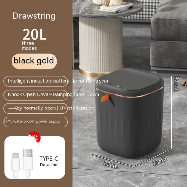 Smart Trash Can With Lid For Bedroom And Living Room Kitchen Storage Box Trash Can Induction Small Car Box Automatic Smart Dustbin Smart Trash Bin – Bild 2
