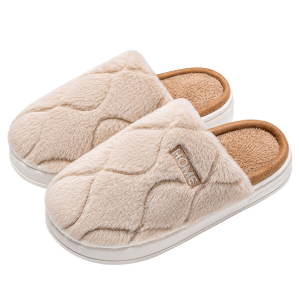 Plush Slippers Winter For Women Indoor Floor Bedroom Home Slipper Warm Solid House Shoes Men Couple – Bild 9
